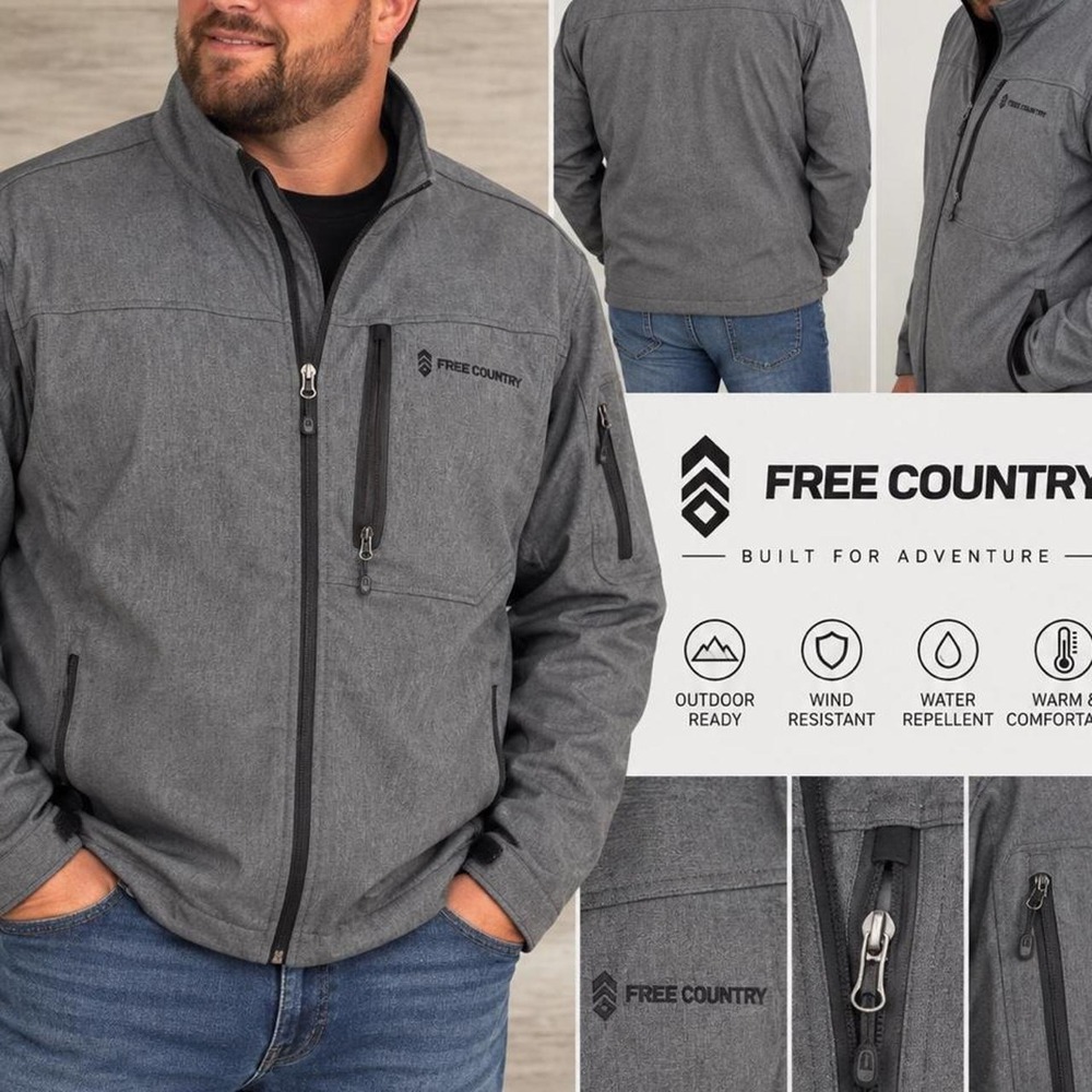 🩶 Free Country Men's Softshell Jacket — XL